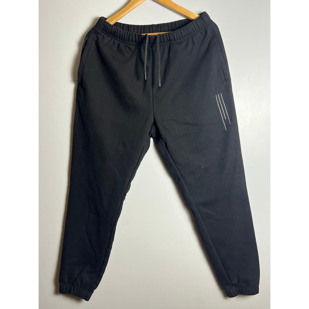 Three Nails Black Size Medium Fleece Sweatpants Pockets 27" Inseam Logo